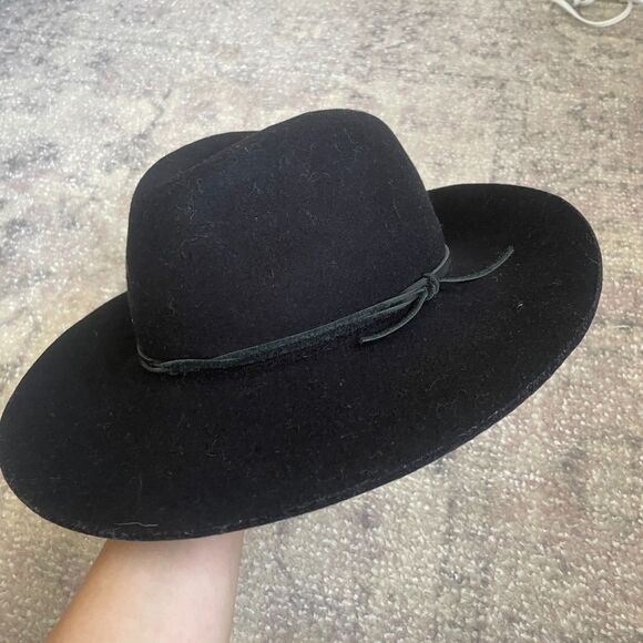 Phenix Wool Felt Leather Trim Fedora Hat Black One Size main image 6
